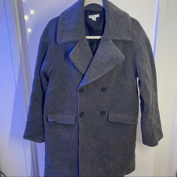 Garnet Hill Grey Peacoat Size 10 - Picture 1 of 5
